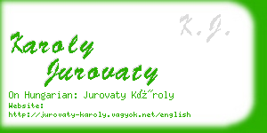 karoly jurovaty business card